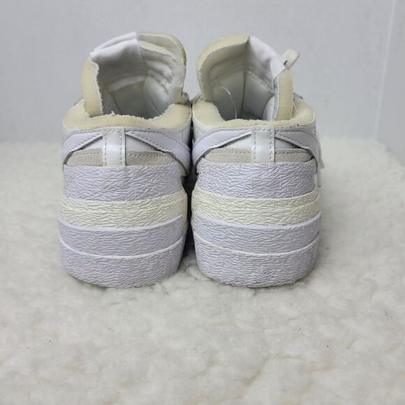 Nike Blazer × Sacai Men's Sneaker Size 10 Low Top Patent Leather DM6443-100 Shoe - Picture 4 of 11